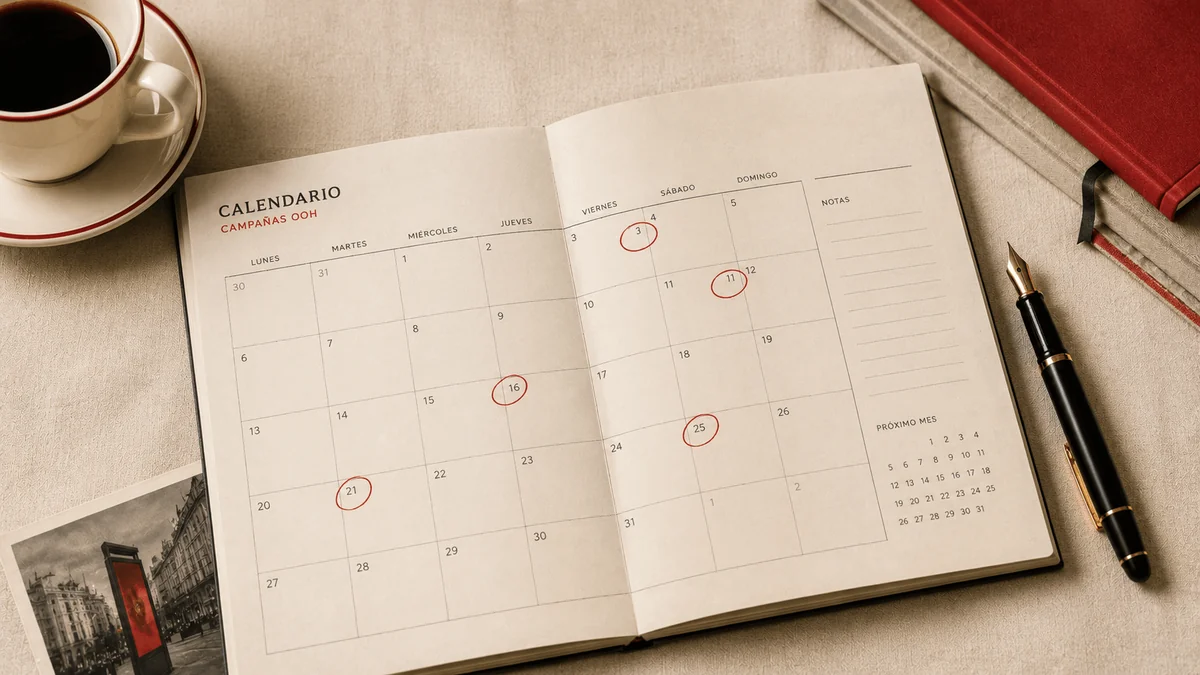 Calendario óptimo para campañas OOH en España: cuándo lanzar y cuánto durar